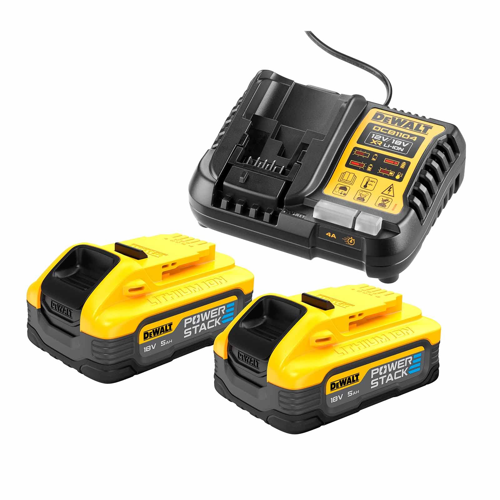 Pack 2 batteries POWERSTACK XR 18V 5 Ah Li-Ion + chargeur